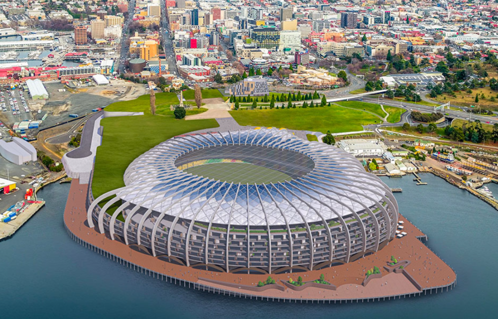 Works begin on preparing the site for construction of $990m Tasmanian sporting stadium, with 3000 jobs to be created, and main works to commence in 2026article image
