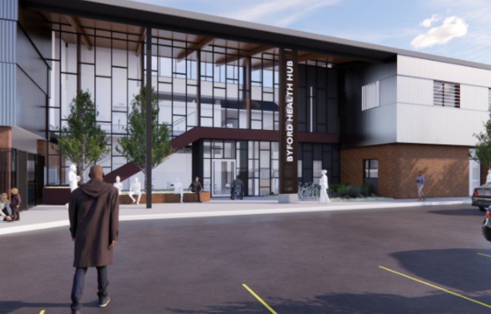 Conceptual rendering of the future Byford Health Hub, a $42 million multidisciplinary health facility under development in south-east Perth